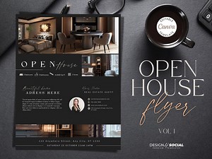 Professional Open House Flyer Template | Canva Template | Real Estate Template | Just Listed | Open House Invitation - Etsy