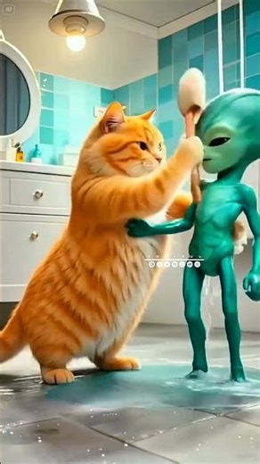 cat vs Alien fight and wait for it 😅 #foryou #shortvideo #viral #shorts