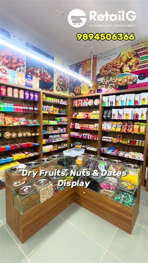 Dates, Nuts and Dry Fruits Display in Supermarket | Organized Shelves and Elegant look | RetailG