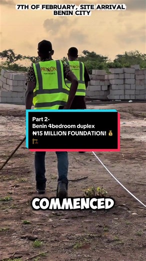 Part 2- Benin 4bedroom duplex ₦15 MILLION FOUNDATION! 💰🏗️ 270sqm. 1.2m HIGH. Budget 1 breakdown: 🧱 1,600 BLOCKS used (for 1.2m height!) 🪣 31 bags cement (block laying) 🪣 302 bags cement (ALL concreting!) 🪣 333 TOTAL bags = ZERO WASTE ✅ 🚜 PAYLOADER HIRED! Backfilling done in 1 DAY! ⚡ Saved 1 WEEK on timeline! 🎯 🔧 PLINTH BEAM added after 4 courses (Mandatory for high foundations!) ✅ FEB 27: BUDGET 1 COMPLETE! DPC done with DPM BRC compaction QS estimated: ₦15M Actual spent: ₦15M Accuracy: