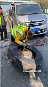Highway Truck Tire Explosion! To Replace a Tire in an Emergency. #auto #mechaniic #mechanicsteve #automotive #mechaniclife | Mechanic Steve