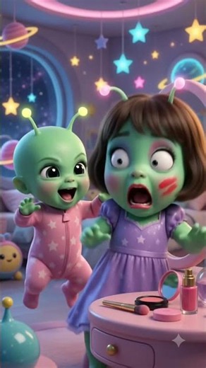 Makeup + Baby Alien = TOTAL CHAOS 👽🤣 @Aliensistersworld