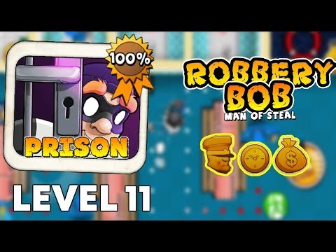 Robbery Bob Prison Level 11 Full Gameplay (3 Stars)