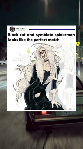 Black cat and symbiote Spider-Man looks like the perfect match #spiderman #blackcat