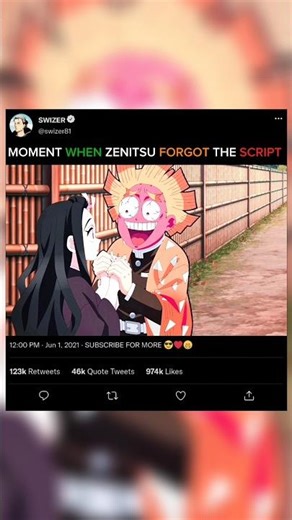 MOMENT WHEN ZENITSU FORGOT SCRIPT #demonslayer #zenitsu #nezuko