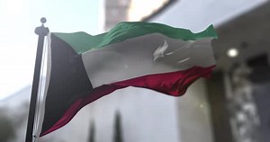 Realistic 3D Animation of Kuwait National Flag Waving
