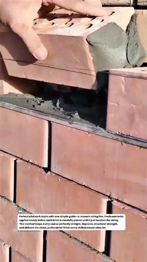 Perfect Brick Alignment Every Time! #Bricklaying #Masonry #Construction