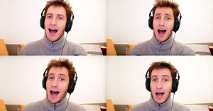 Classic barbershop quartet song “K-K-K-Katy” sung by one man in four parts