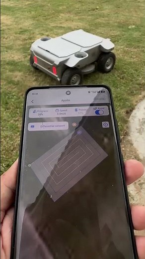 Just one tap on your phone — Apollo starts mowing! 🌿#app #smart #roboticmower #lawnmower #yard