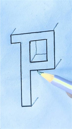 3D Letter P Drawing ✏️🔥 Easy Trick #Shorts