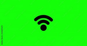 Simple Wi-fi icon animated on green background. Loop animation of Wi-Fi icon. Wireless internet access symbol.