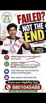 TOSS Inter Admission Rules | Transfer of Credit (TOC) Explained