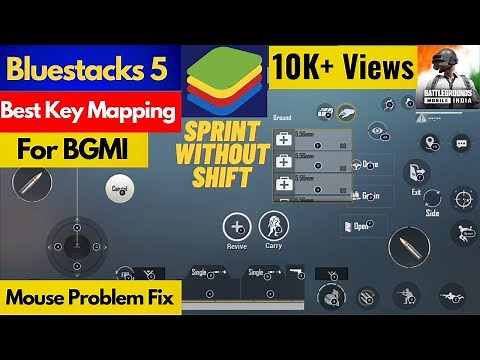 Bluestacks 5 Best Key Mapping For BGMI || Mouse Problem Fix || Sprint Without Shift