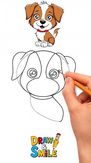 how to Draw a Cute Dog Easy Step by Step #howtodraw #easydrawing #drawingforkids #drawing