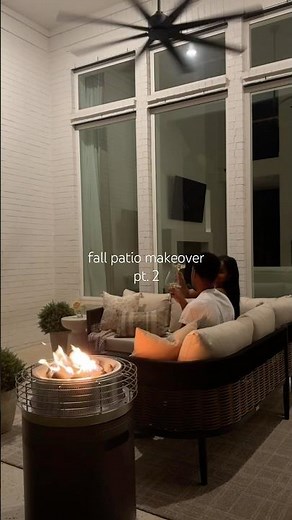 Fall Patio Makeover pt.2🍂‪@NinjaKitchenUS‬ #NinjaPartner #falldecor #patiofurniture #NinjaFireside