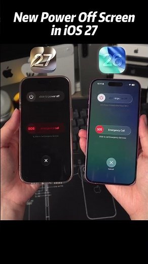 NEW iOS 27 Power Off Screen 🔥 iOS 27 vs iOS 26 #ios27 #shorts
