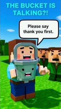Talking Bucket in Minecraft?! The Most Polite Bucket Ever! 🪣✨ #minecraft