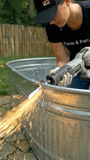 Upcycled DIY: Turning a Stock Tank into a Luxury Patio Bench & Table! #diy #upcycling