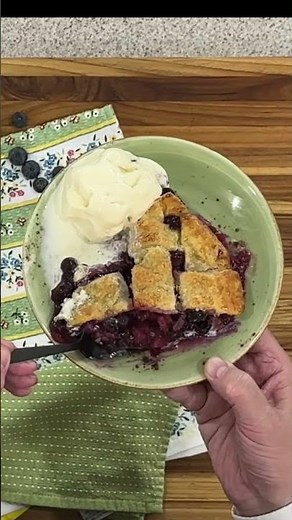 Homemade Blueberry Rhubarb Pie from Scratch. #fyp #shorts #blueberry #rhubarb #pies