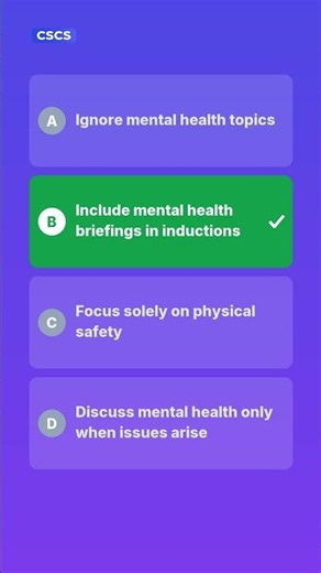 What should an employer do to ensure mental health is addressed | CSCS Mock Test #shorts