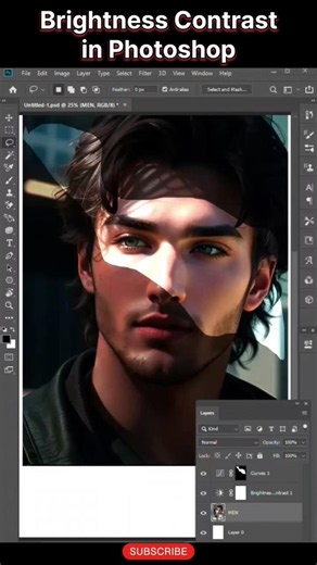 Brightness Contrast in Photoshop😲#photoshoptutorial#photoshoptricks#photoshoptips#photoshopediting