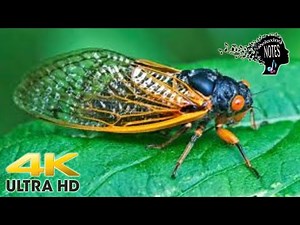 4K Beautiful colorful Chirping Cicadas with Natural forest sounds for Relaxing deep sleep #asmr