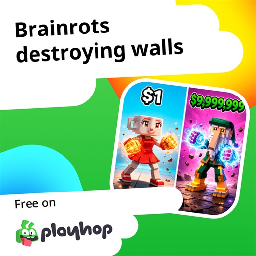 Brainrots destroying walls: Play Online For Free On Playhop