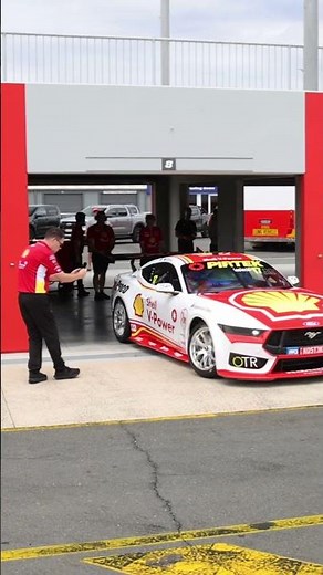 Rolling out for the first time 👀 The new #17 DJR Mustang on track at QR.