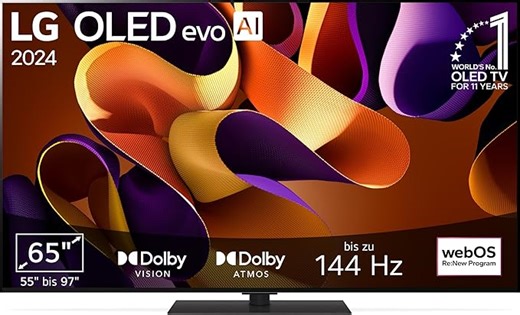 LG OLED65G49LS TV 65" (165 cm) OLED evo Fernseher (α11 4K AI-Prozessor, webOS 24, Dolby Vision, bis zu 120Hz) [Modelljahr 2024]