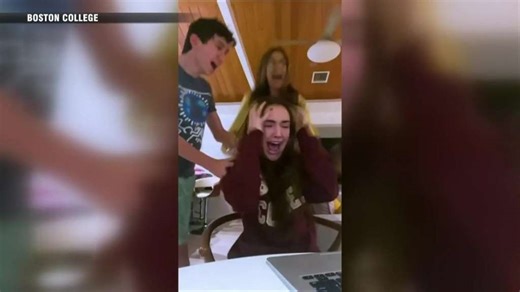 Boston College shares acceptance letter reaction videos from incoming freshmen