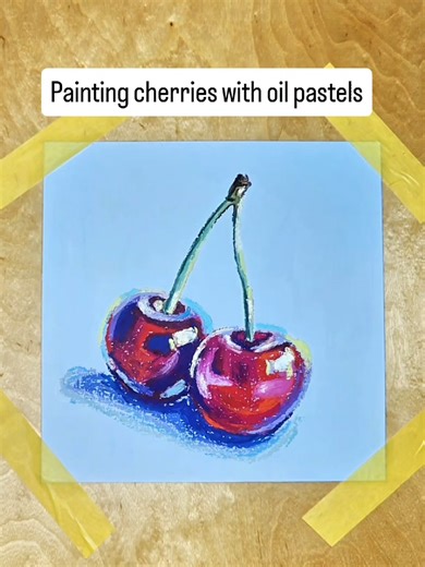 Cherries in Oil Pastels: Quick Still Life Tutorial