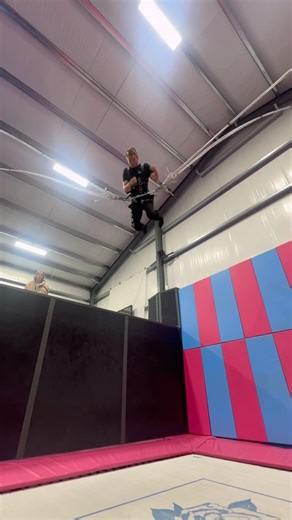 We build a homemade trampoline bungee 😂