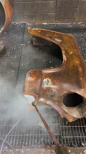 Removing rust and body filler off the 1957 Chevy pickup fender after an acid bath. #satisfying #restoration #rust #clean #chevy #pickuptruck #trucks #oddlysatisfying | Minute_of_dangle