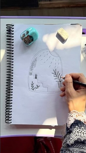 Easy Pot Drawings | Scenery | Doodle #shorts #youtubeshorts #drawing #doodleart #art #sketch
