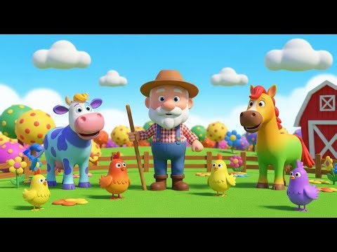 The Old Farmer’s Rainbow Animal Fun Nursery Rhyme for Kids