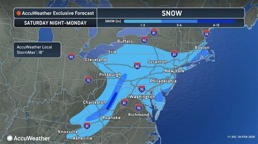 Early weekend forecast map predicts light snow for most of N.J., 3 to 6 inches in some areas