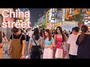 長沙黃興廣場街拍美女Bar street, Nightlife,China girl, 4k China walk,Changsha city chongqing guangzhou