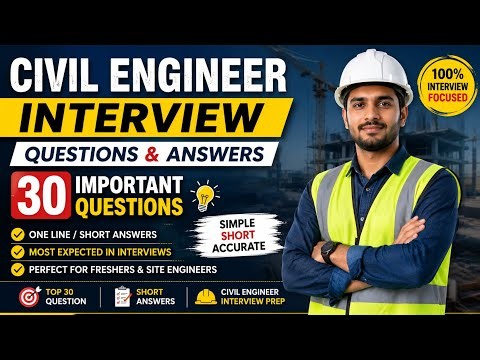 Civil Engineer Interview Questions & Answers | Top 30 Most Asked Questions | Site Engineer Interview