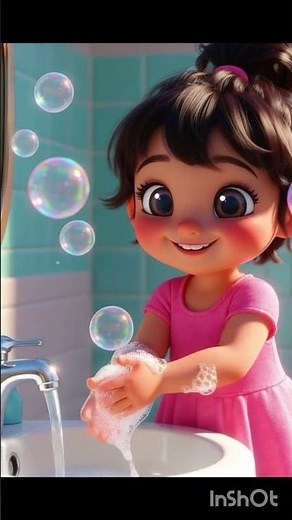 Hand wash 🧼|Cute Girl Hand Wash | Kids Hygiene Learning Video