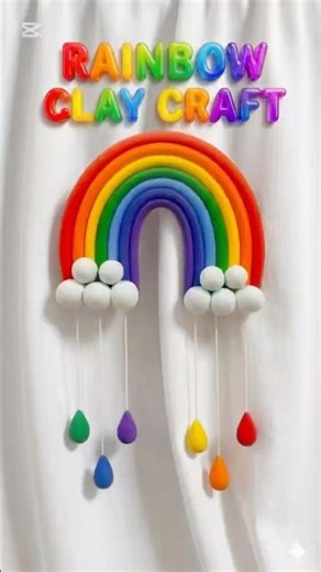 DIY Foam Clay Rainbow 🌈 Craft | Wall decor | #crafts #viralshorts#diy