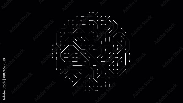 Circle circuit HUD motherboard electrical PNG Alpha Technological .2D generated. Transferring data electronic impulse. Infographic digital elements. Abstract technological background. AI