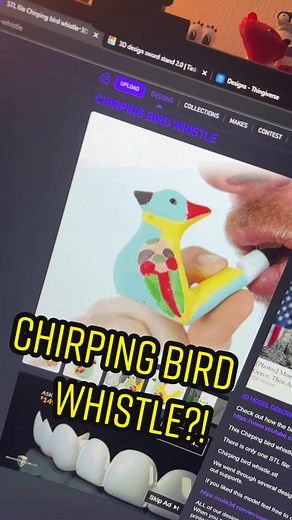 3D Printed Chirping Bird Whistle: Rainbow Filament