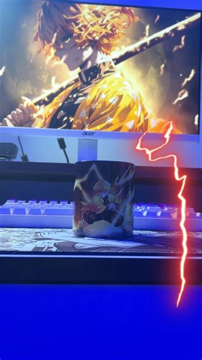 Zenitsu Demon Slayer Ceramic Mug #shorts #printedmug #sublimationmug #trending #youtubeshorts