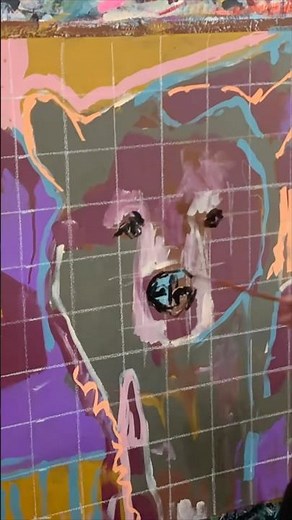 Painting an Abstract Bear in 24 Seconds 🐻🎨 | Acrylic Timelapse