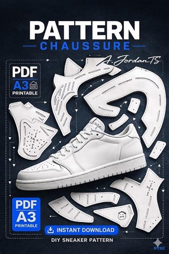 Traviscott Aj-low Sneaker Pattern – DIY Shoe Sewing Pattern Pdf, Instant Download Template – Unisex Men & Women - Etsy