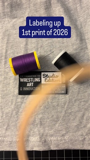 labeling up the first merch print of 2026. Since it was printed here in Chicago in the Wrestling Art Studio, it gets the