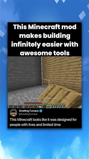 This Minecraft mod makes building infinitely easier with awesome tools