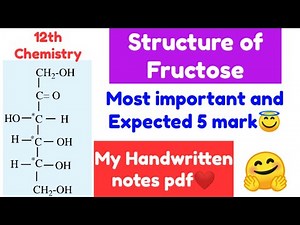 🌟Structure of Fructose|Very Important 5 mark