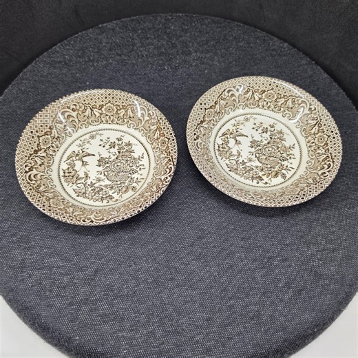 English Ironstone Plate Featuring a Sepia Pastoral Landscap - Etsy