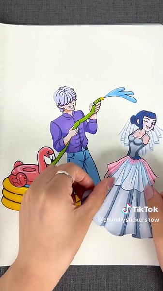 HUNTRIX ZOEY × SAJA BOYS Wedding Party _ KPOP Demon Hunters Sticker Book DIY #kpopdemonhunter #sajaboys #stickerbook #diy #viral